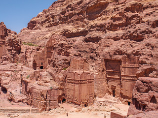 Nabataean tombs in the ancient Arab Nabatean Kingdom city of Petra.