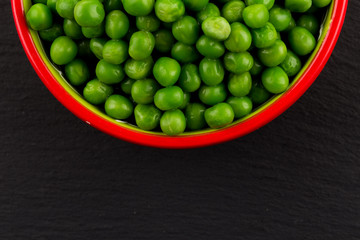 Bowl of green wet pea