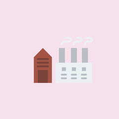 Fototapeta premium Factory building icon. flat design