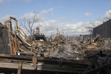 One of New York borough area after Hurricane Sandy