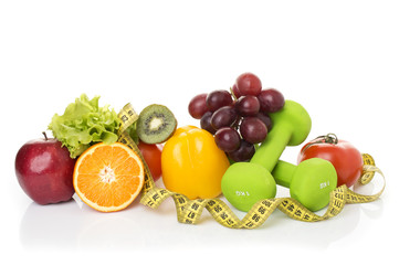 fitness equipment and healthy food