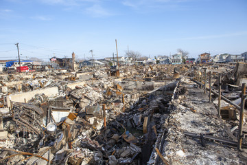 One of New York borough area after Hurricane Sandy