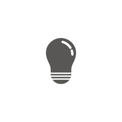 Simple vector icon of a bulb. Traditional round form. Silhouette.
