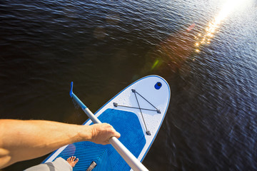 Standup-Paddling SUP mit Blick von oben