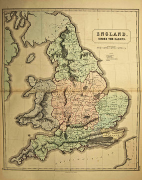 England .Ancient map of the world