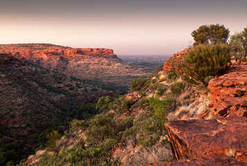 Pre-dawn light from top of King's Canyon, Australia