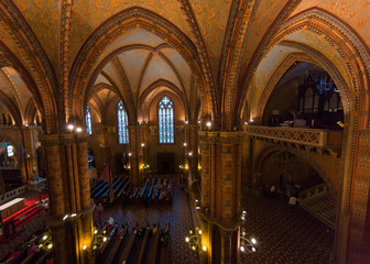 Budapest St Matthias Church inside details and decorations