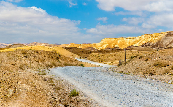 Gravel road in Judaean Desert near Dead Sea - Israel