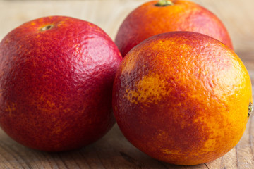 Fototapeta na wymiar three Sicilian oranges