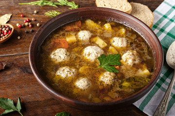 Soup with meatballs