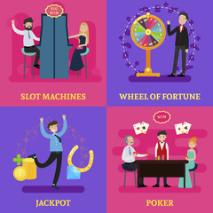 Fototapeta premium People In Casino Square Concept