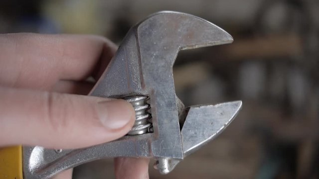 Brilliant adjustable spanner in work.  
