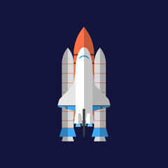 Space Shuttle, Flat design, vector illustration.