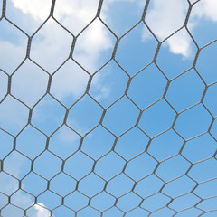 Fototapeta premium Closeup of soccer goal net.
