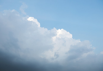 white clouds against blue sky for background.