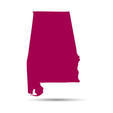 Map of the U.S. state of Alabama on a white background