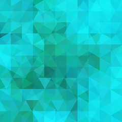 Geometric pattern, triangles vector background in blue and green tones. Illustration pattern