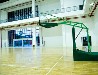 Obraz premium basketball court, school gym indoor.