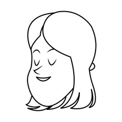 Obraz na płótnie Canvas happy girl face icon over white background. vector illustration