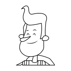 happy man face cartoon icon over white background. vector illustration