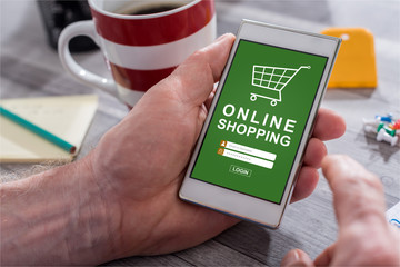 Online shopping concept on a smartphone