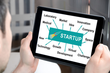 Start up concept on a tablet