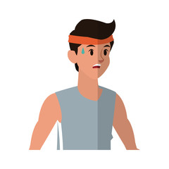 Sweating man, cartoon icon over white background. colorful design. vector illustration