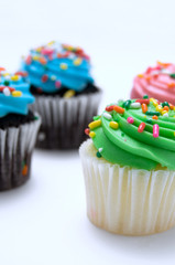 Green and Blues Easter Muffins with Sprinkles