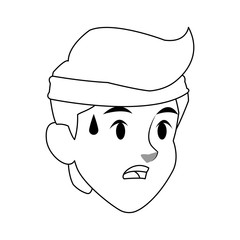 Obraz na płótnie Canvas Sweating man, cartoon icon over white background. vector illustration