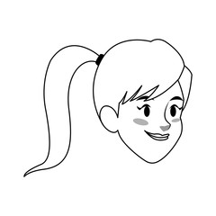 girl smiling cartoon icon over white background. vector illustration