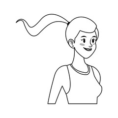 girl smiling cartoon icon over white background. vector illustration