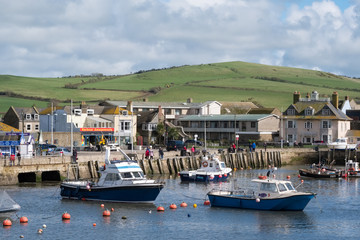 Boats in the Harbour at Lyme Regis