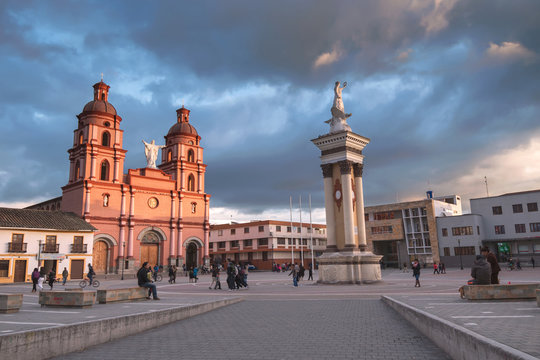 IPIALES, COLOMBIA - FEBRUARY 06, 2017: Main Square of Ipiales city, Colombia