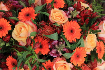 Orange wedding flowers