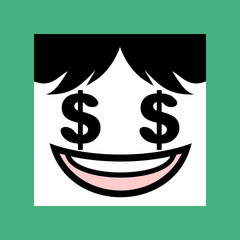 face with dollar eyes icon