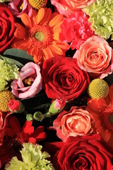 orange and red wedding flowers