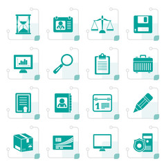 Fototapeta premium Stylized Business and office Icons -vector icon set