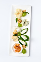 Various cheese type dish served luxery, isolated