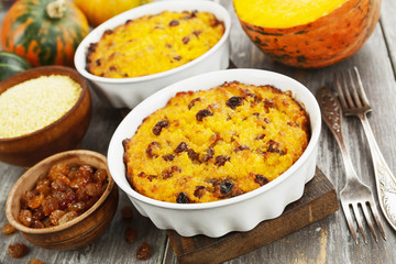Pumpkin casserole with millet