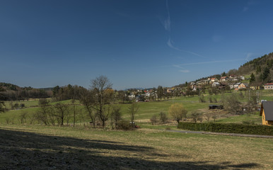 Fototapeta premium Frydstejn village in sunny nice day