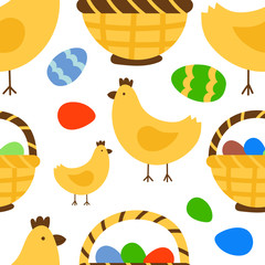 Easter seamless pattern background retro vintage design vector.