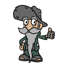 Cartoon Homeless Person Vector Illustration