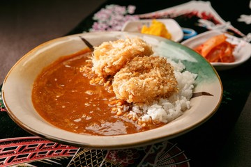 curried rice with tonkatsu, 카레돈카츠