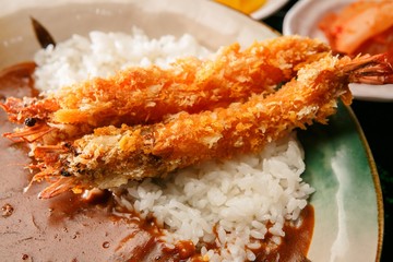 curried rice with tonkatsu	
