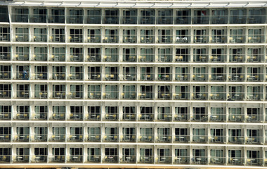 Wall with windows and balconies