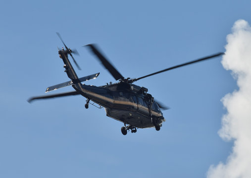 Heavy black helicopter