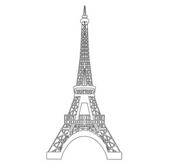 Fototapeta na wymiar Eiffel tower isolated on white