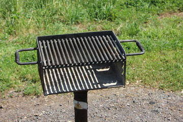 Outdoor charcoal BBQ in a park