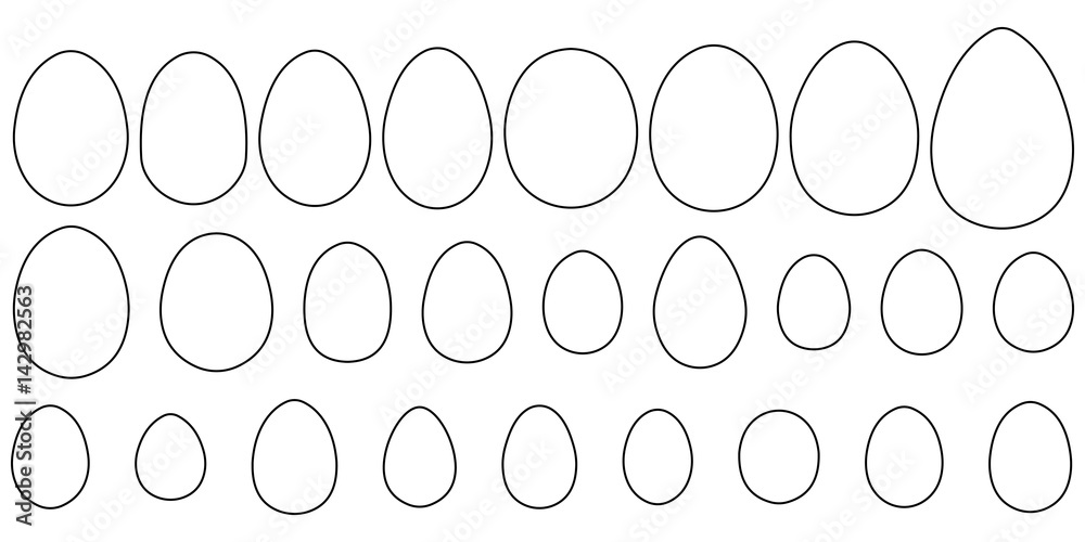 Poster set of eggs of different birds and reptiles