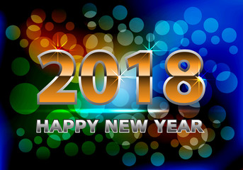 Happy New Year 2018 night design for holiday festival vector illustration.
